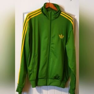 Adidas Green and Yellow Track Jacket